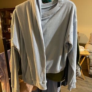 Blue Zip Up Jumpsuit with Relaxed Fit